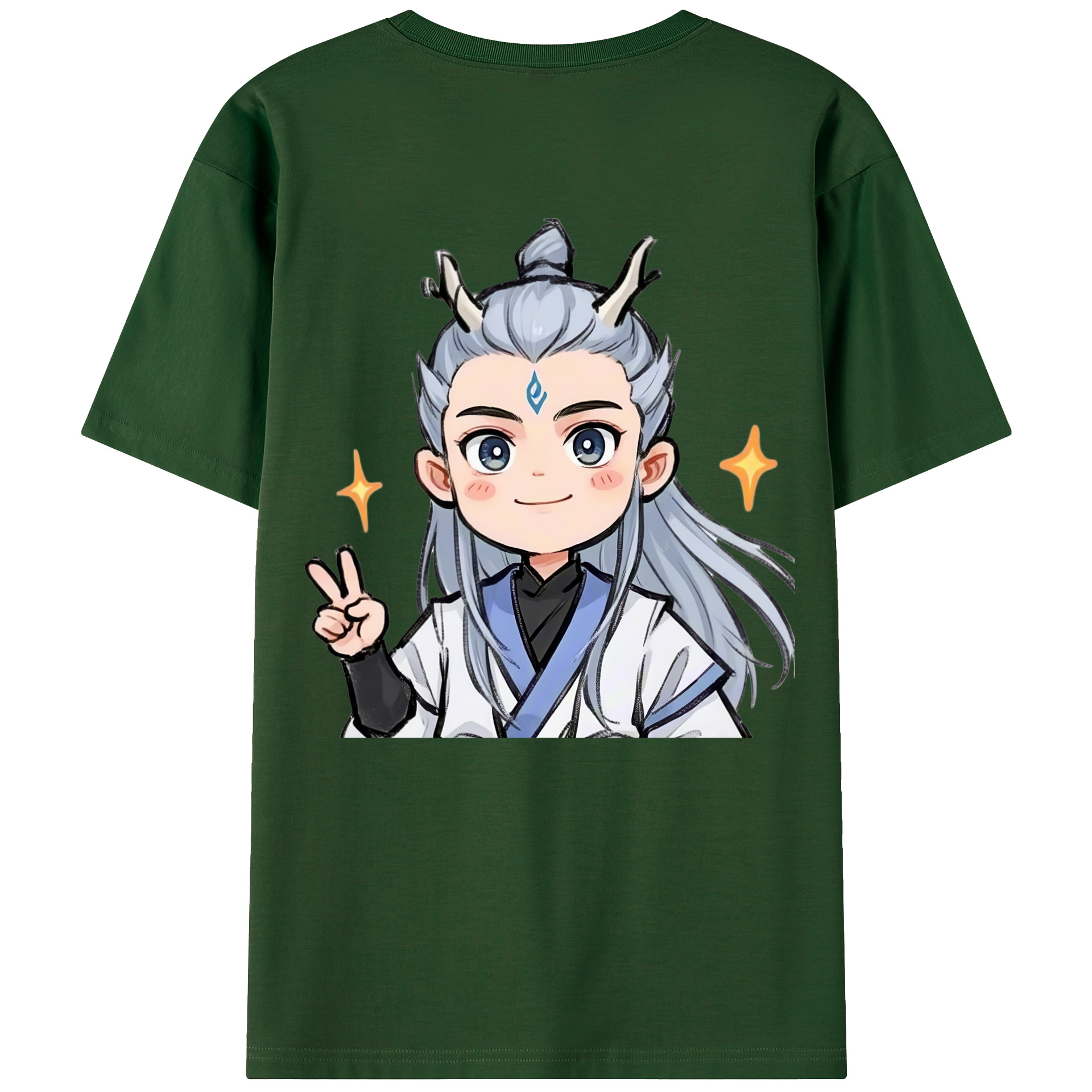（画像用） Ne Zha 2 ナタ 魔童の大暴れ 綿100％半袖Tシャツ（背面プリント）